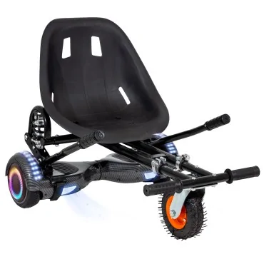 Hoverboard Go-Kart Pack, Zwart, met Dubbele Ophanging, 6.5 inch, Regular Carbon PRO 4Ah, voor kinderen en volwassenen