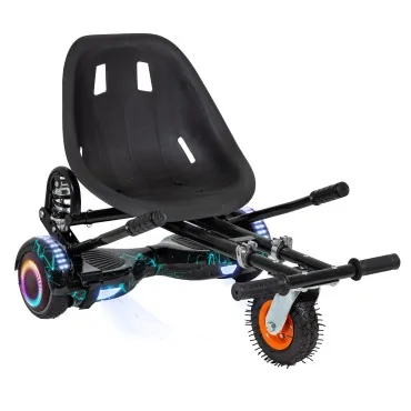 Hoverboard Go-Kart Pack, Zwart, met Dubbele Ophanging, 6.5 inch, Regular Thunderstorm PRO 2Ah, voor kinderen en volwassenen
