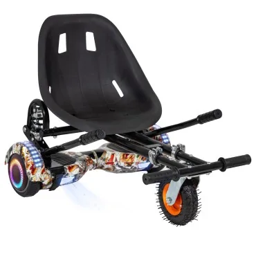 Hoverboard Go-Kart Pack, Zwart, met Dubbele Ophanging, 6.5 inch, Regular Tattoo PRO 4Ah, voor kinderen en volwassenen