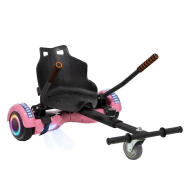 Hoverboard Go-Kart Pack, 6.5 inch, Regular Pink PRO 4Ah, voor kinderen en volwassenen