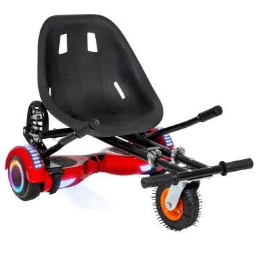Hoverboard Go-Kart Pack, Zwart, met Dubbele Ophanging, 6.5 inch, Regular Red PRO 4Ah, voor kinderen en volwassenen