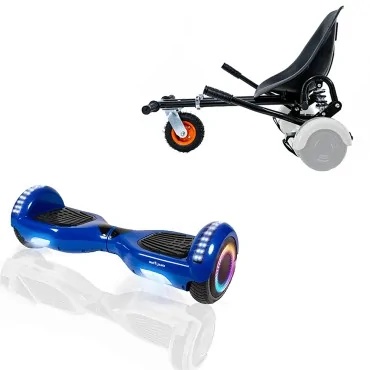 Hoverboard Go-Kart Pack, Zwart, met Dubbele Ophanging, 6.5 inch, Regular Blue PRO 4Ah, voor kinderen en volwassenen
