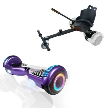 Hoverboard Go-Kart Pack, 6.5 inch, Regular Purple PRO 4Ah, voor kinderen en volwassenen