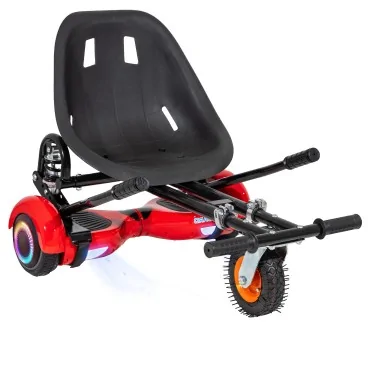 Hoverboard Go-Kart Pack, Zwart, met Dubbele Ophanging, 6.5 inch, Regular Red PowerBoard PRO 4Ah, voor kinderen en volwassenen
