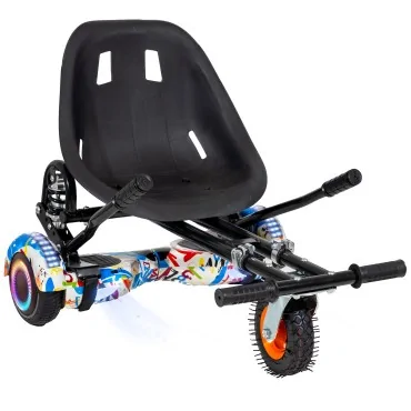 Hoverboard Go-Kart Pack, Zwart, met Dubbele Ophanging, 6.5 inch, Regular Splash PRO 4Ah, voor kinderen en volwassenen