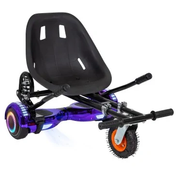 Hoverboard Go-Kart Pack, Zwart, met Dubbele Ophanging, 6.5 inch, Regular ElectroPurple PRO 4Ah, voor kinderen en volwassenen