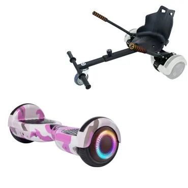 Hoverboard Go-Kart Pack, 6.5 inch, Regular Camouflage Pink PRO 4Ah, voor kinderen en volwassenen