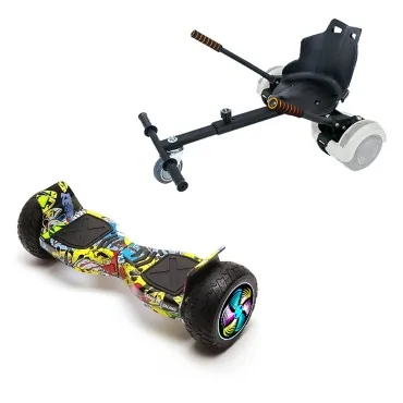 8.5 inch Hoverboard met Standaard Hoverkart, Hummer HipHop PRO, Verlengde Afstand en Zwarte Hoverkart, Smart Balance