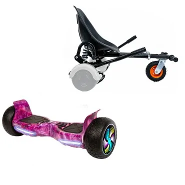 Hoverboard Go-Kart Pack, Zwart, met Dubbele Ophanging, 8.5 inch, Hummer Galaxy Pink PRO 4Ah, voor kinderen en volwassenen