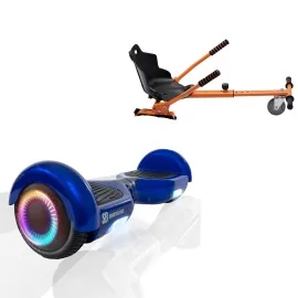 6.5 inch Hoverboard met Standaard Hoverkart, Regular Blue PowerBoard PRO, Verlengde Afstand en Oranje Hoverkart, Smart Balance