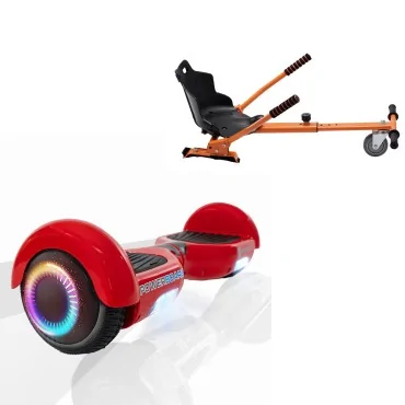 6.5 inch Hoverboard met Standaard Hoverkart, Regular Red PowerBoard PRO, Standard Afstand en Oranje Hoverkart, Smart Balance