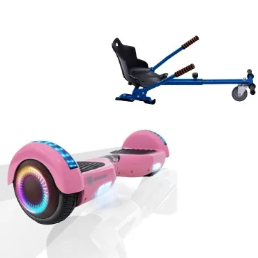 6.5 inch Hoverboard met Standaard Hoverkart, Regular Pink PRO, Verlengde Afstand en Blauw Hoverkart, Smart Balance