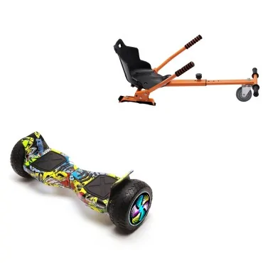 8.5 inch Hoverboard met Standaard Hoverkart, Hummer HipHop PRO, Verlengde Afstand en Oranje Hoverkart, Smart Balance